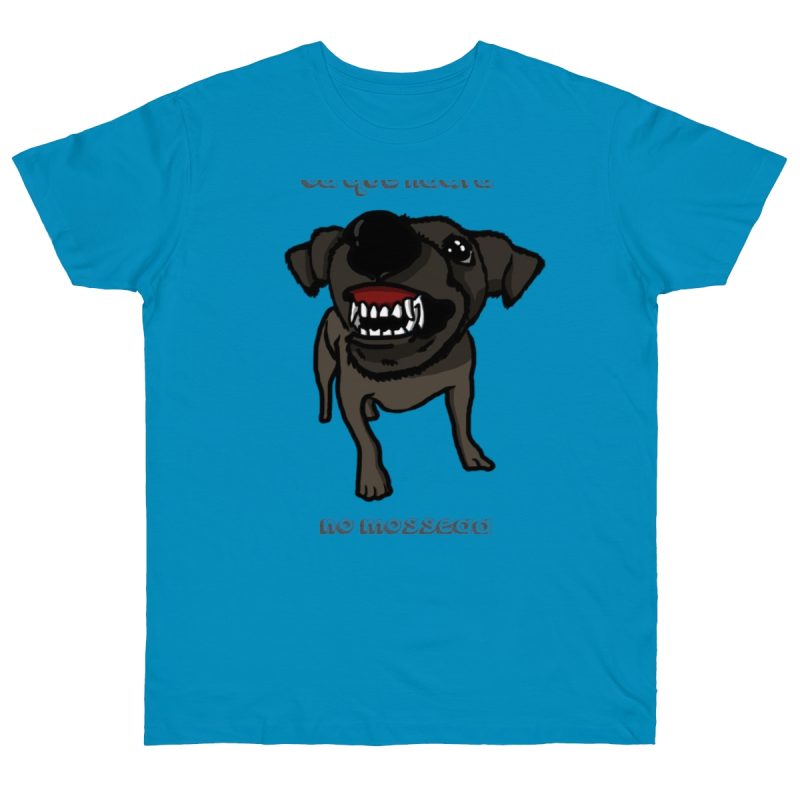 Camiseta punto liso - Azul atolon - Camiseta «Ca que lladra no mossega»
