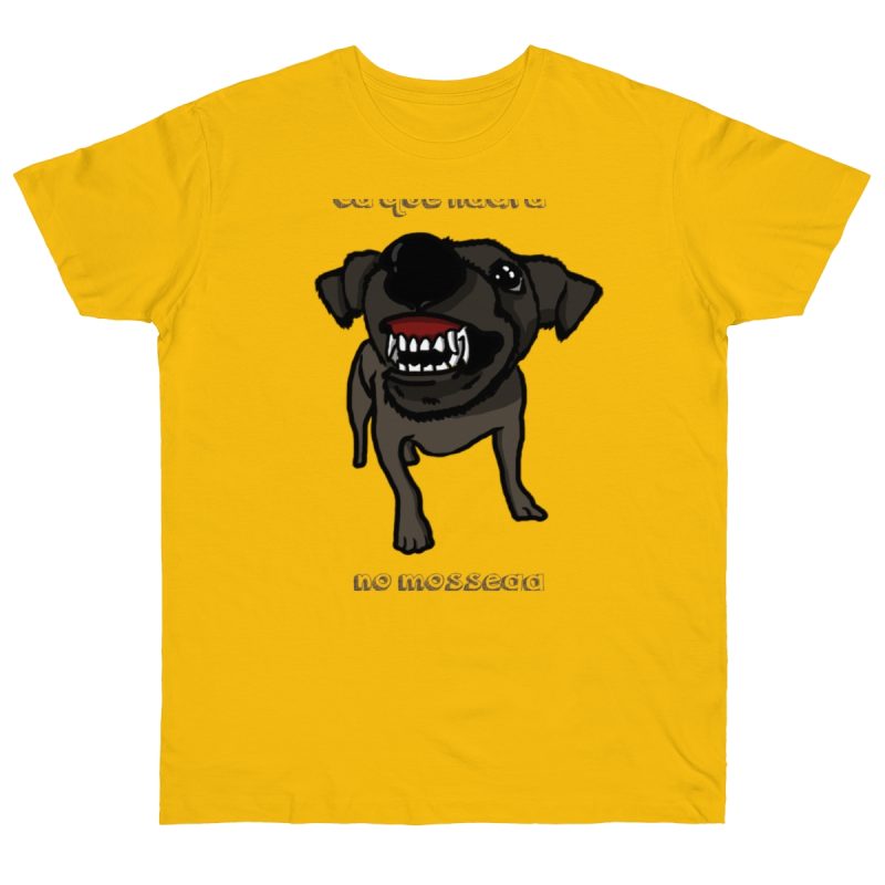 Camiseta punto liso - Amarillo dorado - Camiseta «Ca que lladra no mossega»