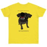 Camiseta punto liso - Amarillo solar - Camiseta «Ca que lladra no mossega»