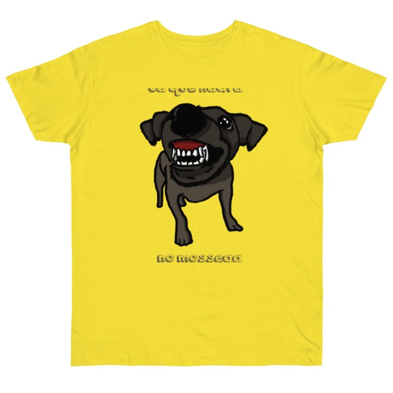 Camiseta punto liso - Amarillo solar - Camiseta «Ca que lladra no mossega»