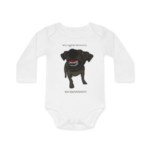 Body bebe manga larga organico - Blanco - Camiseta «Ca que lladra no mossega»