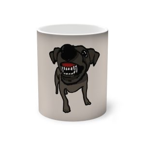 Taza magica que cambia de color - Negro - Camiseta «Ca que lladra no mossega»