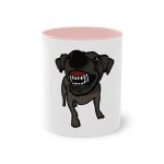 Taza bicolor - Rosa - Camiseta «Ca que lladra no mossega»