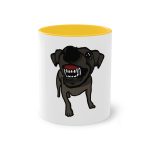 Taza bicolor - Amarillo dorado - Camiseta «Ca que lladra no mossega»