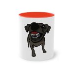 Taza bicolor - Rojo - Camiseta «Ca que lladra no mossega»