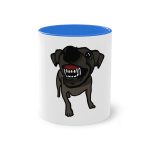 Taza bicolor - Azul Cambridge - Camiseta «Ca que lladra no mossega»