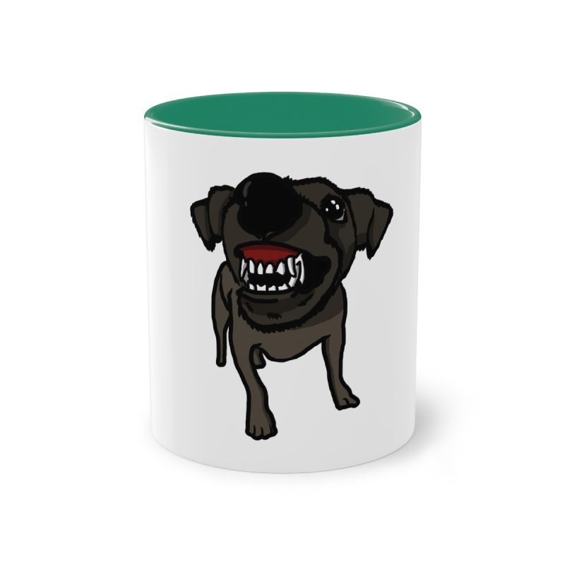 Taza bicolor - Verde oscuro - Camiseta «Ca que lladra no mossega»