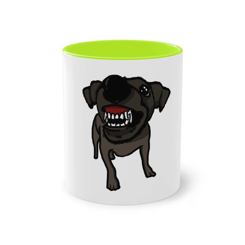 Taza bicolor - Verde claro - Camiseta «Ca que lladra no mossega»
