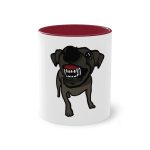 Taza bicolor - Granate - Camiseta «Ca que lladra no mossega»
