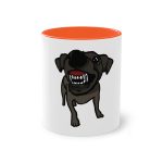 Taza bicolor - Naranja - Camiseta «Ca que lladra no mossega»