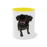 Taza bicolor - Amarillo - Camiseta «Ca que lladra no mossega»