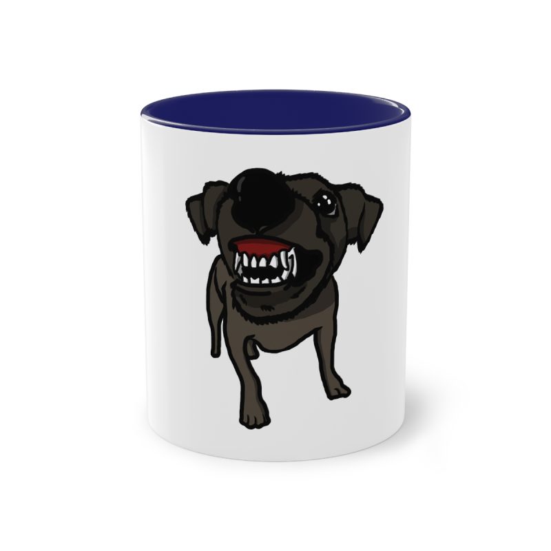 Taza bicolor - Azul oscuro - Camiseta «Ca que lladra no mossega»