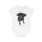 Body bebe manga corta organico - Blanco - Camiseta «Ca que lladra no mossega»