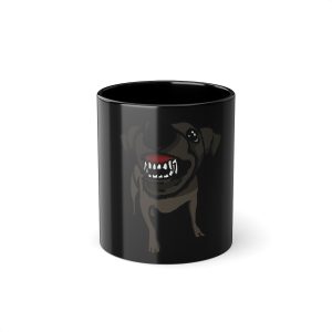 Taza negra 325 ml - Negro - Camiseta «Ca que lladra no mossega»