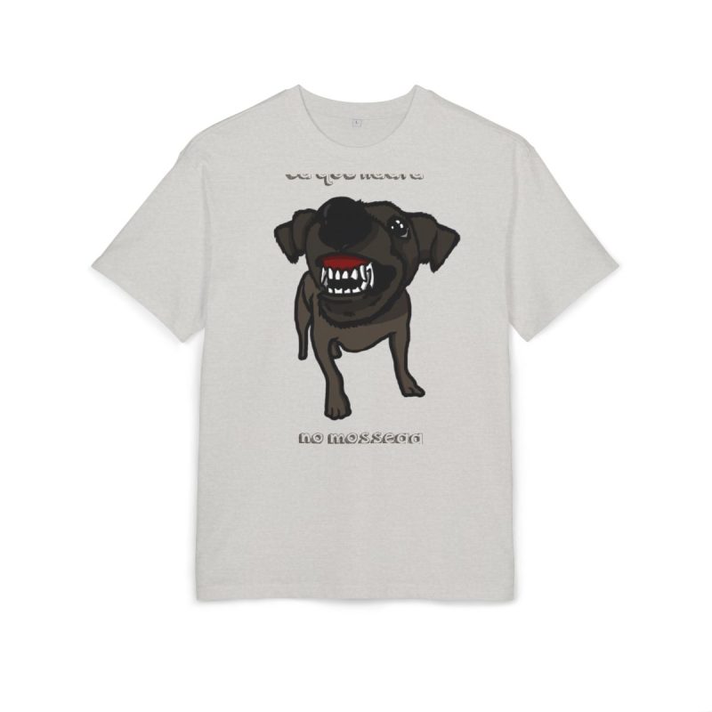 Camiseta oversize gruesa - Gris jaspeado claro - Camiseta «Ca que lladra no mossega» Camiseta oversize gruesa - Gris jaspeado claro - Camiseta «Ca que lladra no mossega»