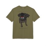 Camiseta oversize gruesa - Verde oliva - Camiseta «Ca que lladra no mossega» Camiseta oversize gruesa - Verde oliva - Camiseta «Ca que lladra no mossega»