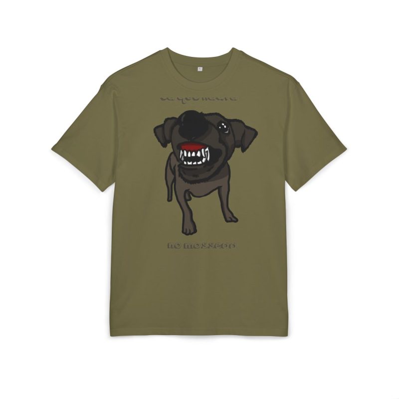Camiseta oversize gruesa - Verde oliva - Camiseta «Ca que lladra no mossega»