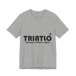 Camiseta jersey manga corta - Gris jaspeado - Triatló: berenar + dinar + sopar