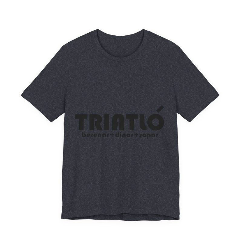 Camiseta jersey manga corta - Azul marino jaspeado - Triatló: berenar + dinar + sopar