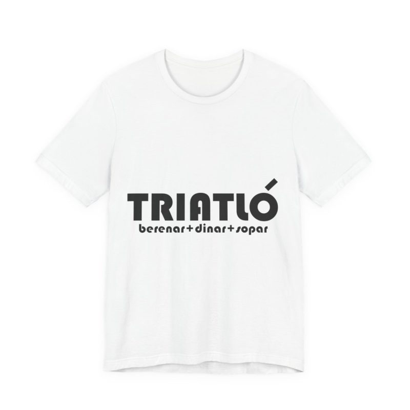 Camiseta jersey manga corta - Blanco - Triatló: berenar + dinar + sopar