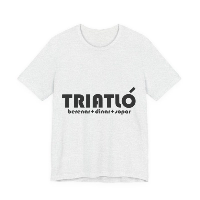 Camiseta jersey manga corta - Gris ceniza - Triatló: berenar + dinar + sopar