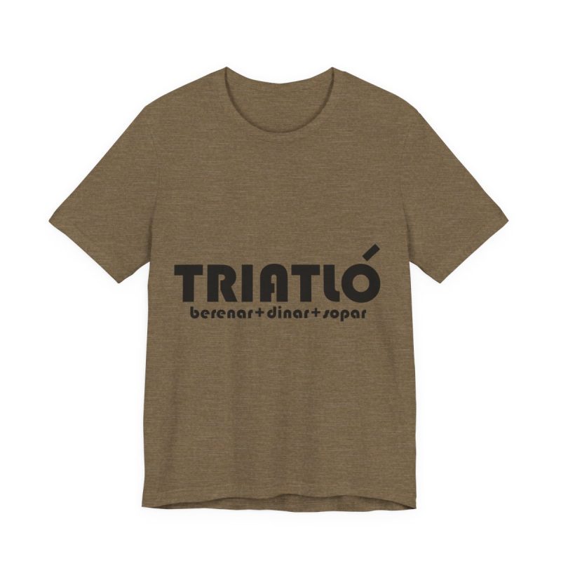 Camiseta jersey manga corta - Verde oliva jaspeado - Triatló: berenar + dinar + sopar