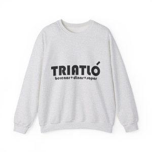 Sudadera cuello redondo - Gris ceniza - Triatló: berenar + dinar + sopar
