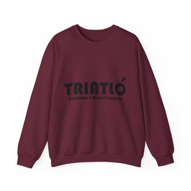 Sudadera cuello redondo - Granate - Triatló: berenar + dinar + sopar