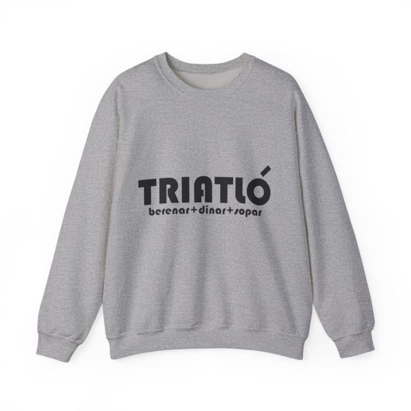 Sudadera cuello redondo - Gris deportivo - Triatló: berenar + dinar + sopar