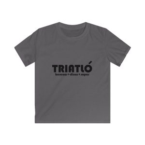 Camiseta infantil Softstyle - Gris marengo - Triatló: berenar + dinar + sopar