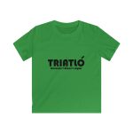 Camiseta infantil Softstyle - Verde irlandes - Triatló: berenar + dinar + sopar