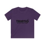 Camiseta infantil Softstyle - Morado - Triatló: berenar + dinar + sopar
