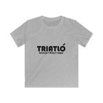 Camiseta infantil Softstyle - Gris deportivo - Triatló: berenar + dinar + sopar