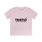 Camiseta infantil Softstyle - Rosa claro - Triatló: berenar + dinar + sopar