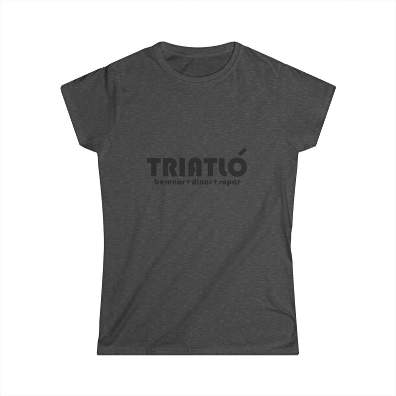 Camiseta mujer Softstyle - Gris oscuro jaspeado - Triatló: berenar + dinar + sopar