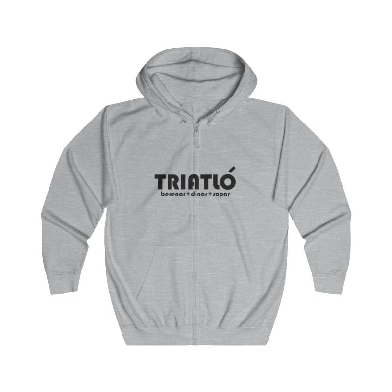 Sudadera con capucha y cremallera - Gris jaspeado claro - Triatló: berenar + dinar + sopar