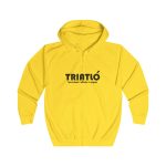 Sudadera con capucha y cremallera - Amarillo sol - Triatló: berenar + dinar + sopar Sudadera con capucha y cremallera - Amarillo sol - Triatló: berenar + dinar + sopar
