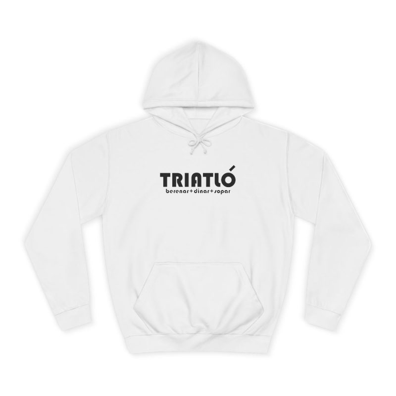 Sudadera universitaria - Blanco artico - Triatló: berenar + dinar + sopar Sudadera universitaria - Blanco artico - Triatló: berenar + dinar + sopar