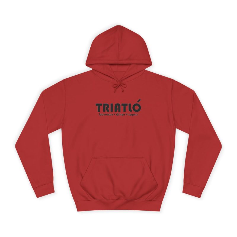 Sudadera universitaria - Rojo fuego - Triatló: berenar + dinar + sopar