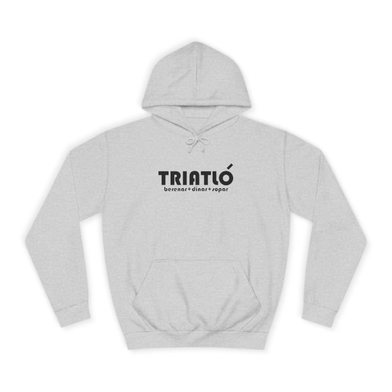 Sudadera universitaria - Gris jaspeado claro - Triatló: berenar + dinar + sopar