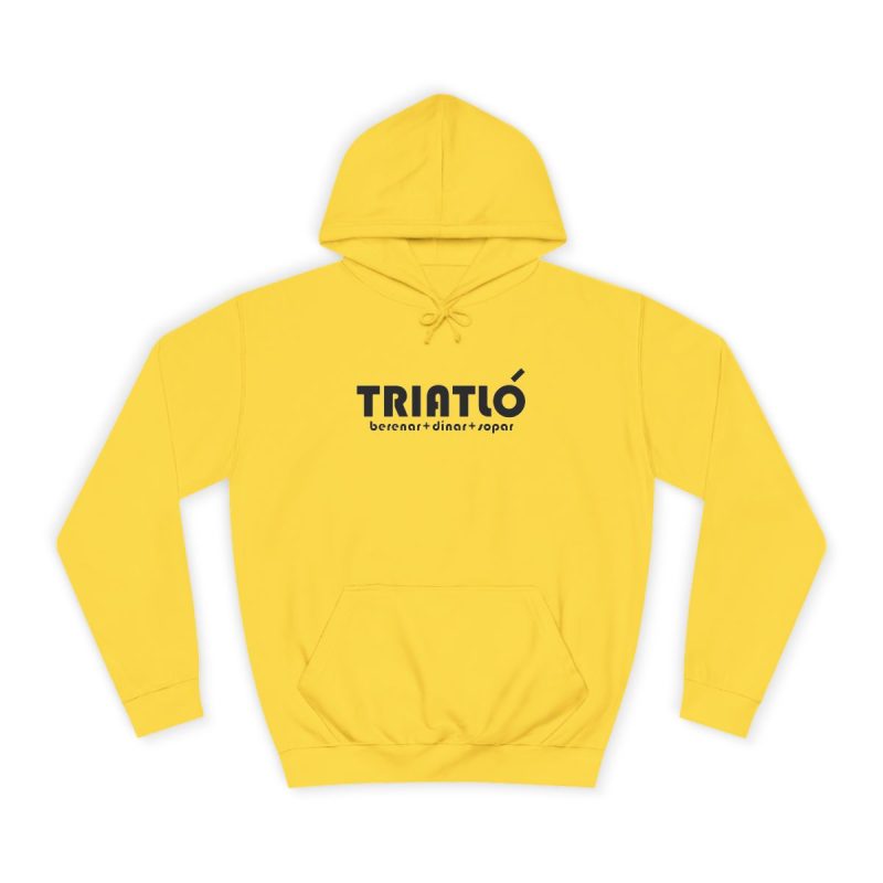 Sudadera universitaria - Amarillo sol - Triatló: berenar + dinar + sopar