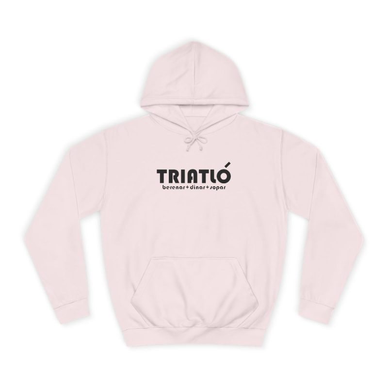Sudadera universitaria - Rosa bebe - Triatló: berenar + dinar + sopar