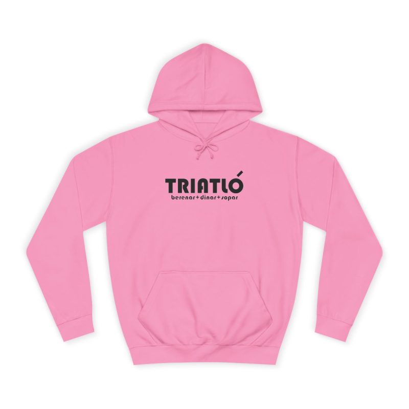 Sudadera universitaria - Rosa algodon de azucar - Triatló: berenar + dinar + sopar