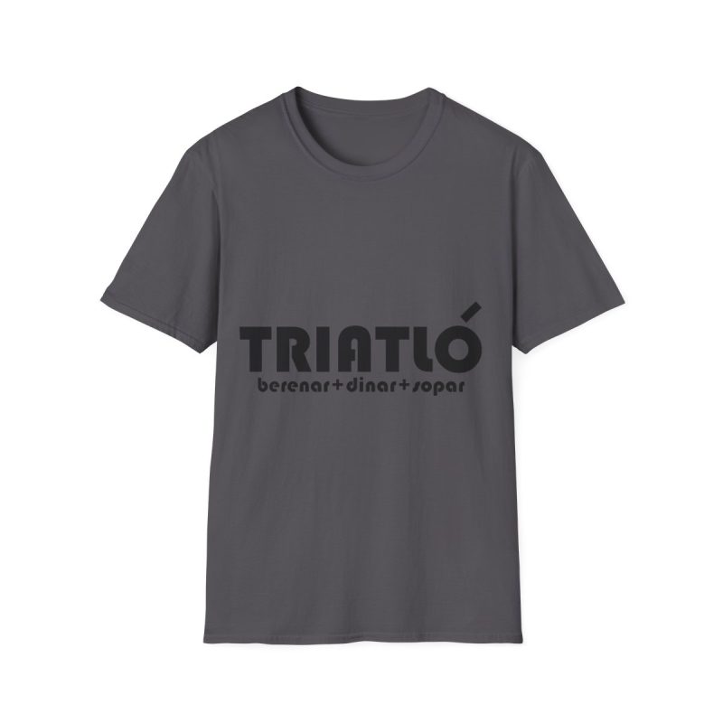 Camiseta Softstyle - Gris marengo - Triatló: berenar + dinar + sopar Camiseta Softstyle - Gris marengo - Triatló: berenar + dinar + sopar