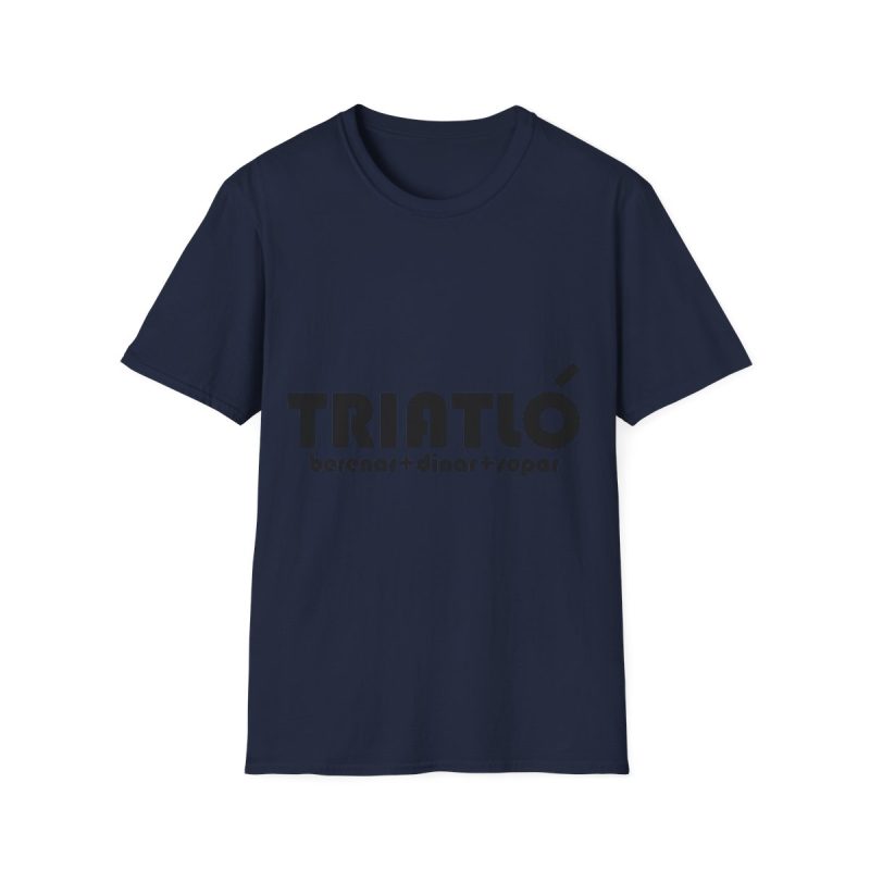 Camiseta Softstyle - Azul marino - Triatló: berenar + dinar + sopar