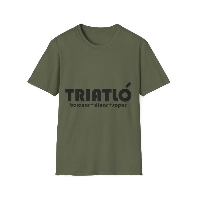 Camiseta Softstyle - Verde militar - Triatló: berenar + dinar + sopar