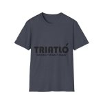 Camiseta Softstyle - Azul marino jaspeado - Triatló: berenar + dinar + sopar Camiseta Softstyle - Azul marino jaspeado - Triatló: berenar + dinar + sopar