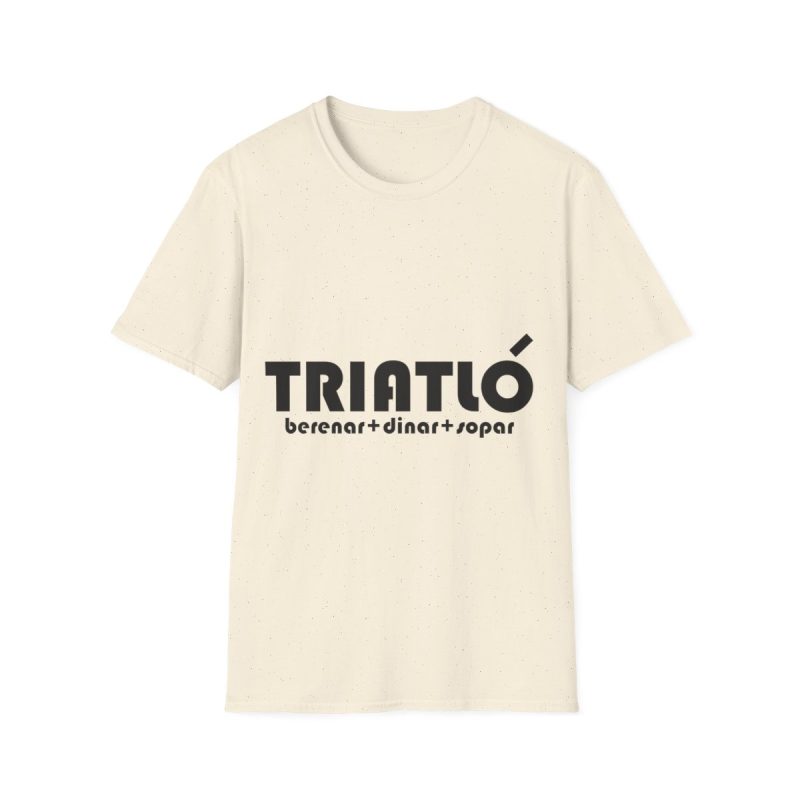 Camiseta Softstyle - Natural - Triatló: berenar + dinar + sopar