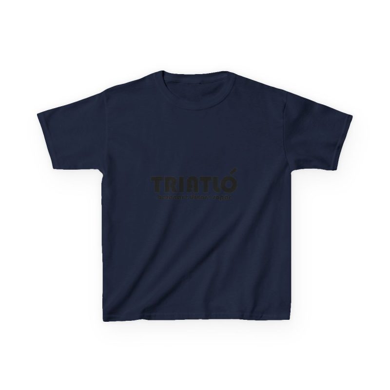 Camiseta infantil algodon grueso - Azul marino - Triatló: berenar + dinar + sopar Camiseta infantil algodon grueso - Azul marino - Triatló: berenar + dinar + sopar