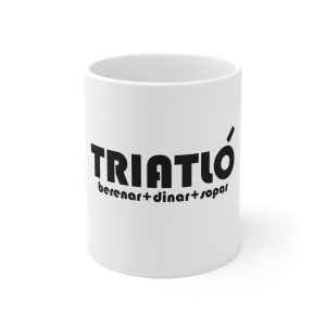 Taza de ceramica - Triatló: berenar + dinar + sopar